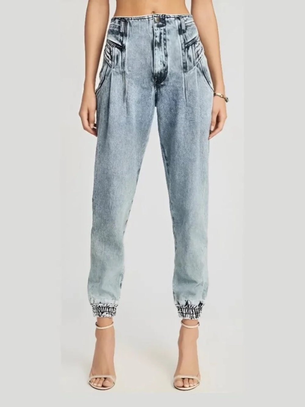 Retrofête Miriam Acid Wash Denim Jogger Pants Size 24 | NWOT | Revolve